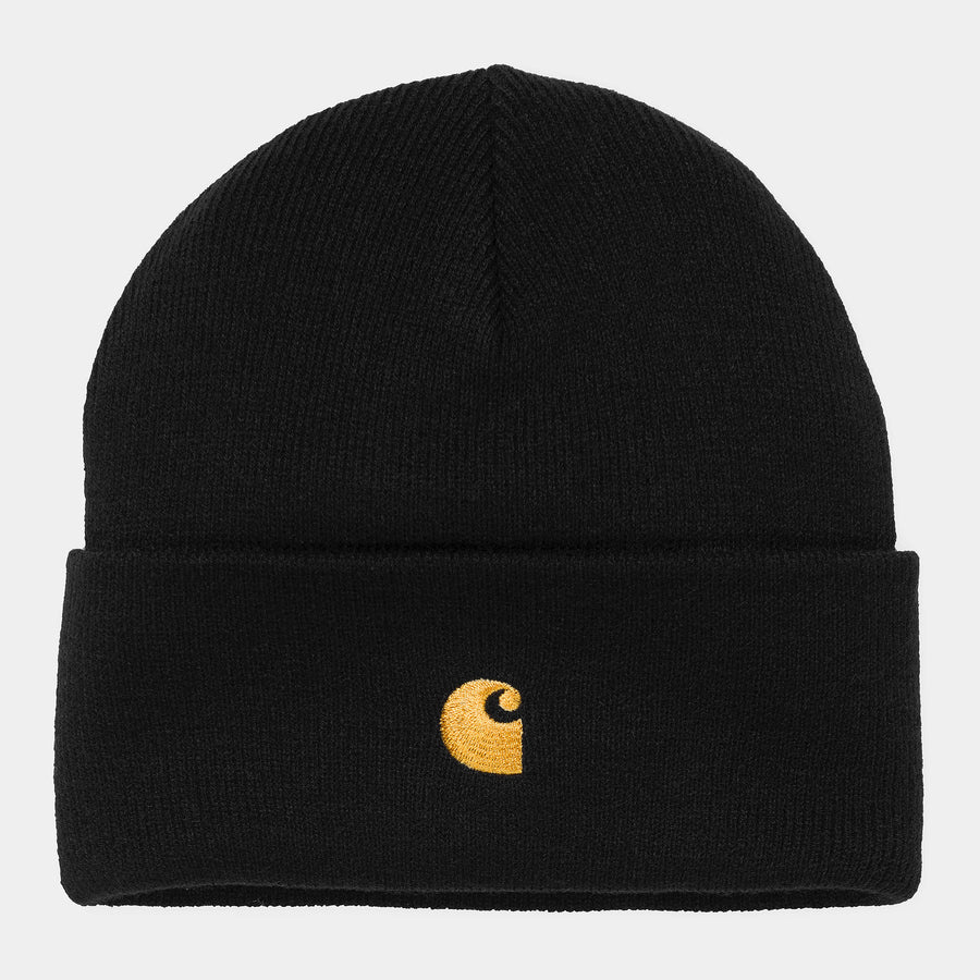 Carhartt Unisex Chase Beanie - Black / Gold - The Foot Factory