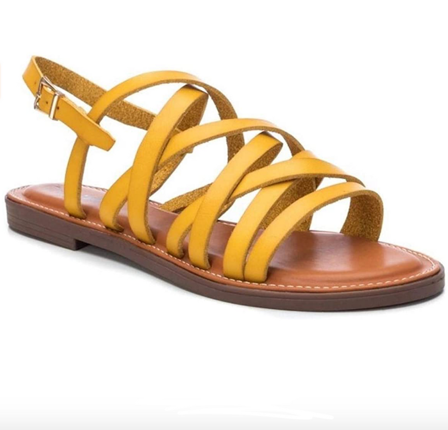 Refresh Womens Strappy Gladiator Sandals - Yellow