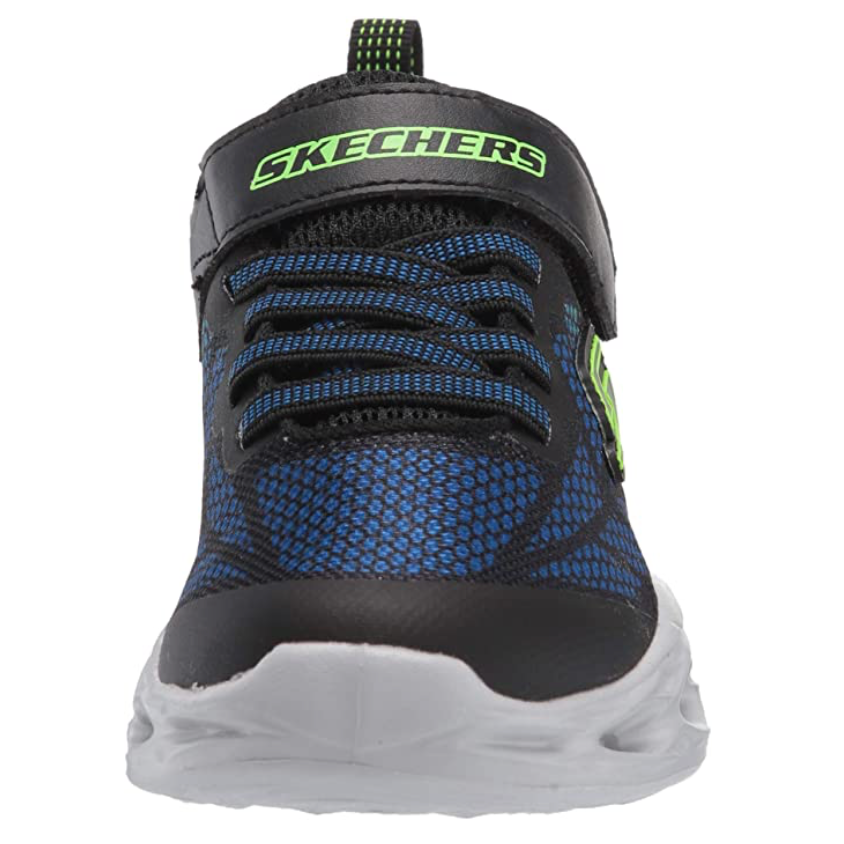 Skechers Kids S Lights Vortex Flash Trainers - Black / Blue / Lime - The Foot Factory