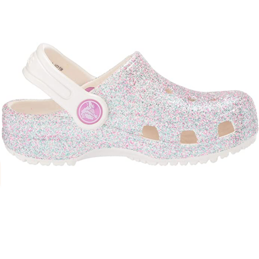 Crocs Kids Classic Glitter Clog - Oyster