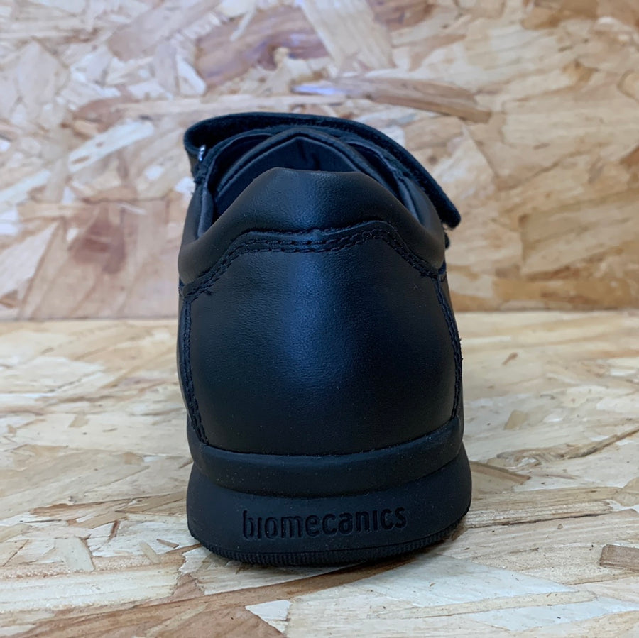 Biomecanics Kids Twin Strap Leather School Shoe - Black - The Foot Factory